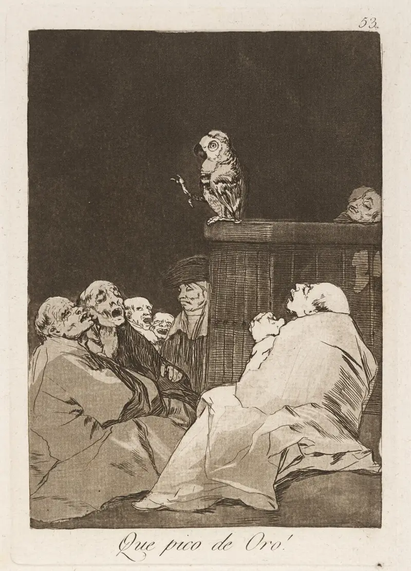 Que pico de Oro! (Welch eine goldene Zunge!) von Francisco de Goya