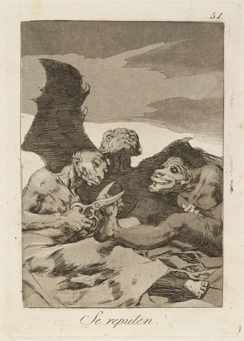 Se repulen. (They spruce themselves up.), Francisco de Goya