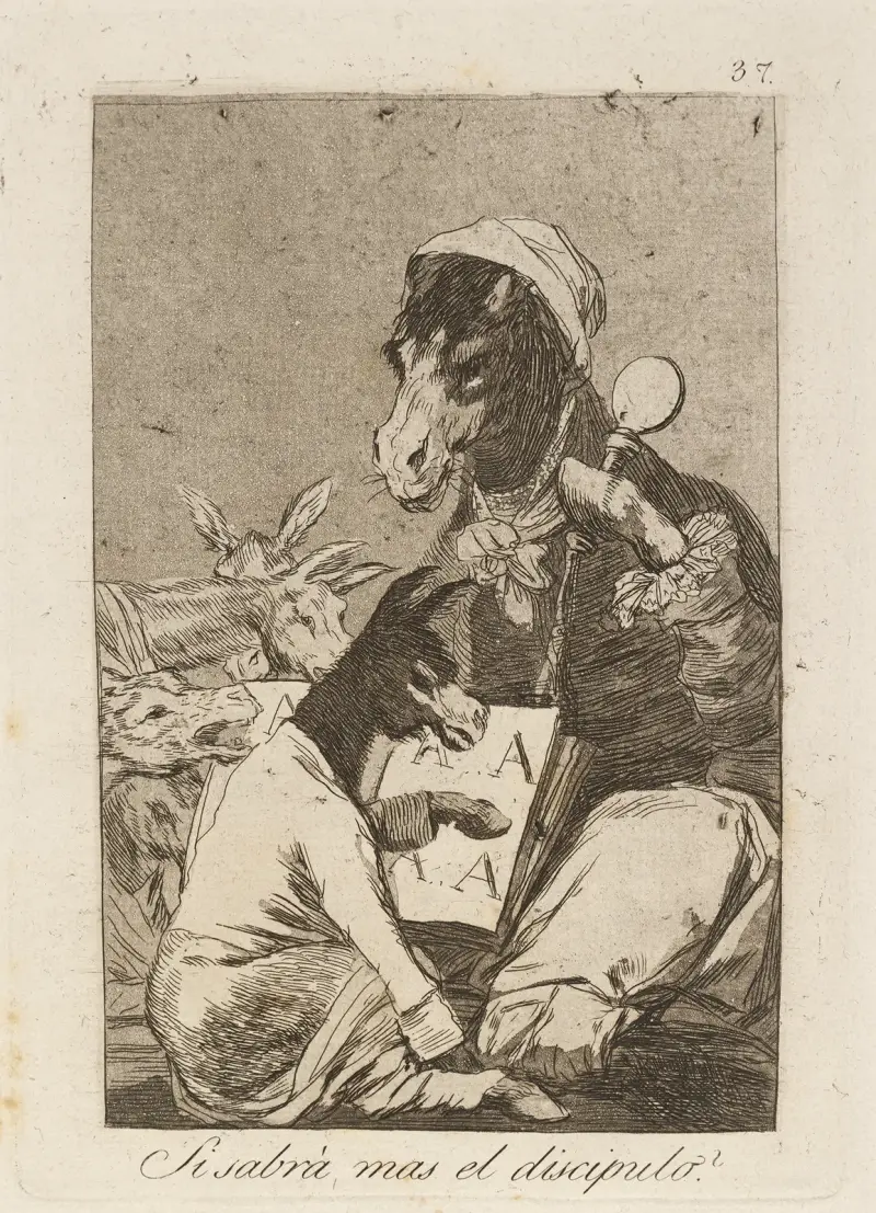 Si sabrá mas el discipulo (Might not the pupil know more) av Francisco de Goya
