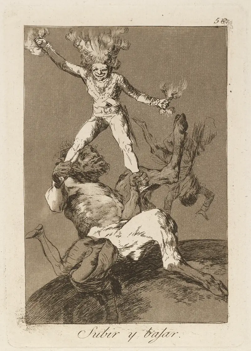 Aufsteigen und Fallen von Francisco de Goya