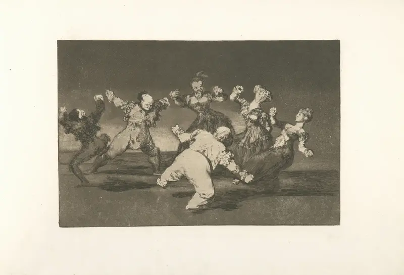 Trois majos et trois majas dansant av Francisco de Goya