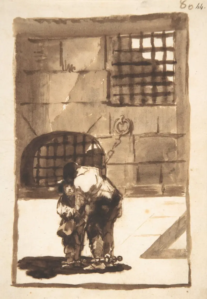Dwóch więźniów w okowach, Francisco de Goya