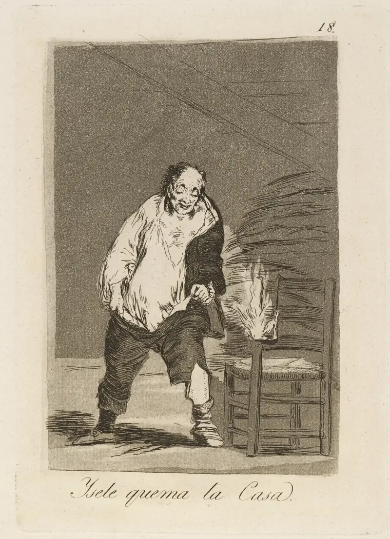 Ysele quema la Casa. (A jeho dům hoří.), Francisco de Goya