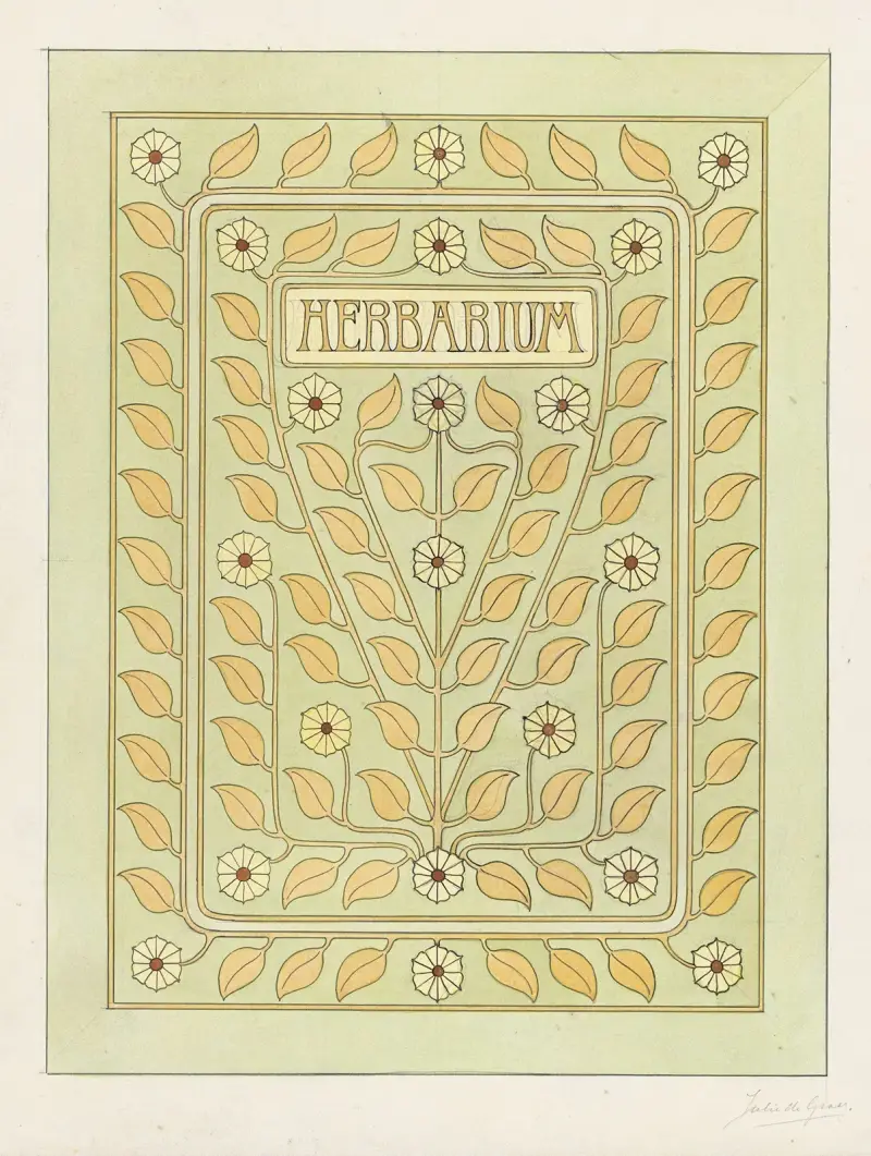 Ontwerp voor een omslag voor een herbarium av Julie de Graag