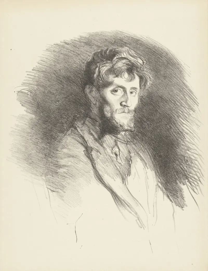 Portrait d’un homme barbu av Henry de Groux
