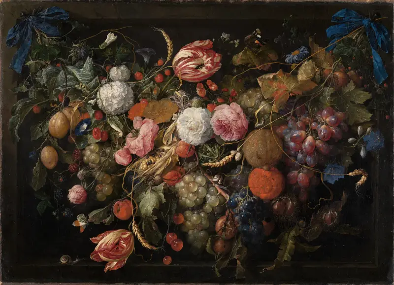 Girlande von Blumen und Früchten av Jan Davidsz de Heem