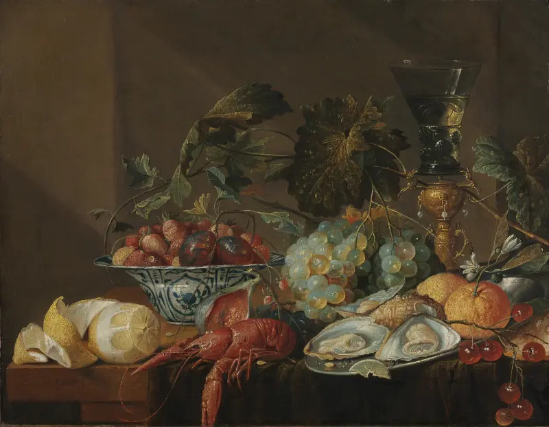 Still-Life with Crayfish, Oysters, and Fruit av Cornelis de Heem