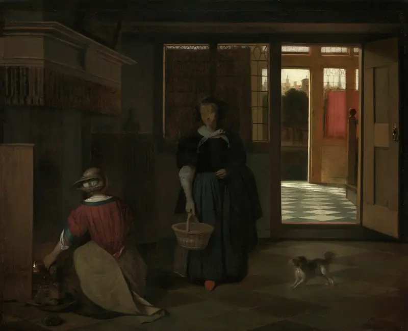 Interieur eines holländischen Hauses von Pieter De Hooch