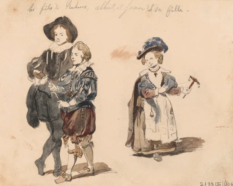 Albert, Nicolaas and Clara Serena, Children of Peter Paul Rubens av Nicaise De Keyser