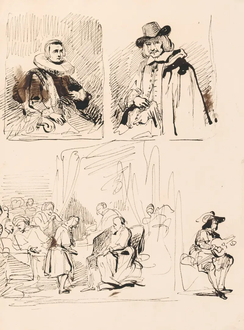 Anna Wijmer, Mayor Jan Six, Joseph Telling his Dream and a Man with a Lute av Nicaise De Keyser