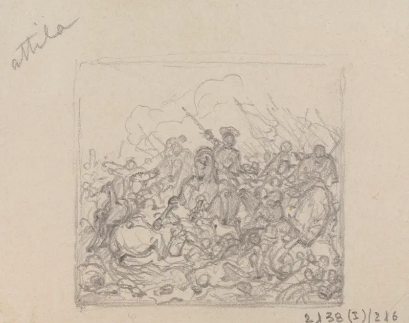 Slagscen med Attila av Nicaise De Keyser