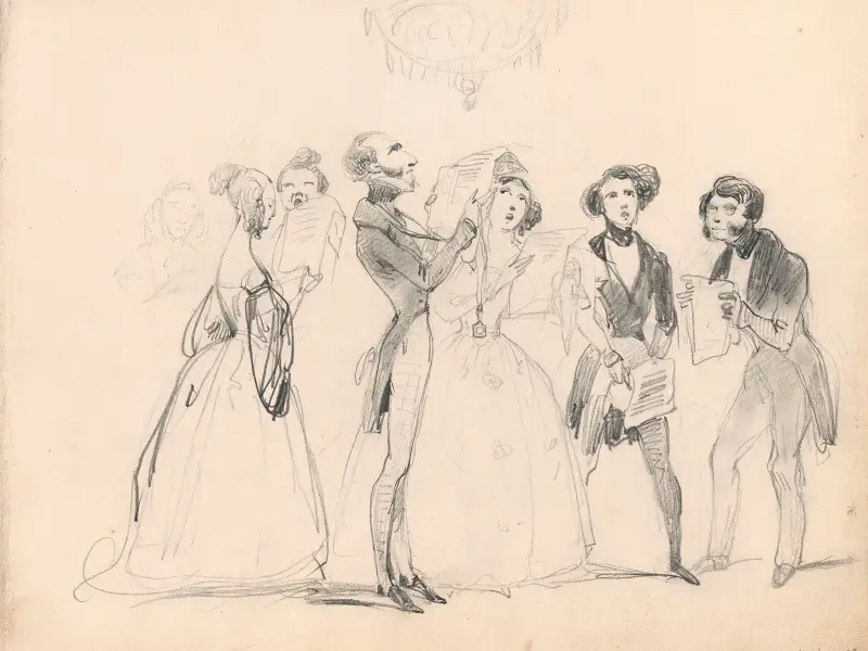 Caricatures of Singing Figures av Nicaise De Keyser
