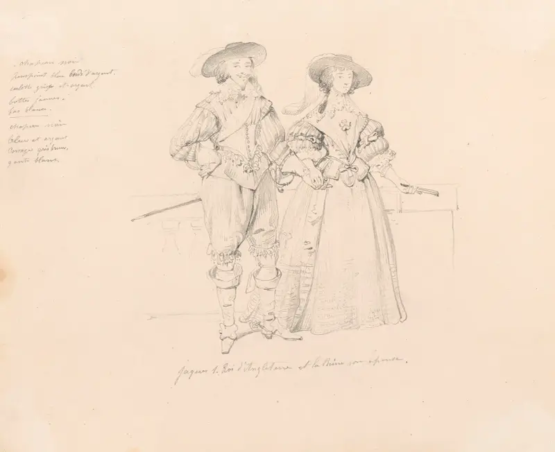 Charles I England, and His Wife Henrietta Maria av Nicaise De Keyser