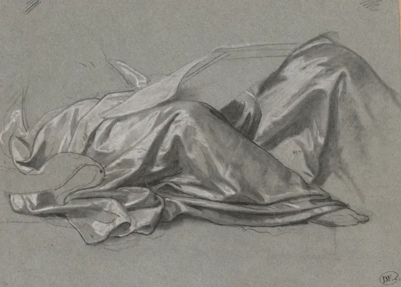 Draperat tyg till figuren som symboliserar renässansen av Nicaise De Keyser