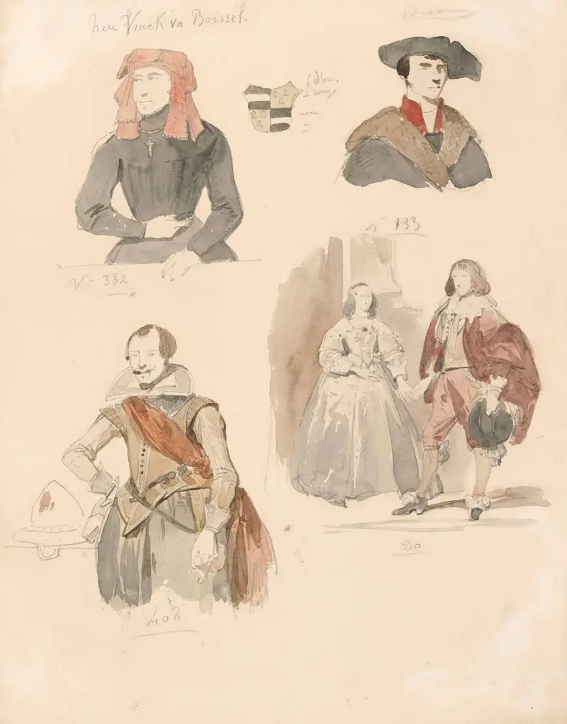 Frank van Borsele, Porträt eines Mannes und eines Kapitäns im Staatsdienst, Wilhelm II., Prinz von Oranien und Königin Henrietta Maria Stuart von Nicaise De Keyser