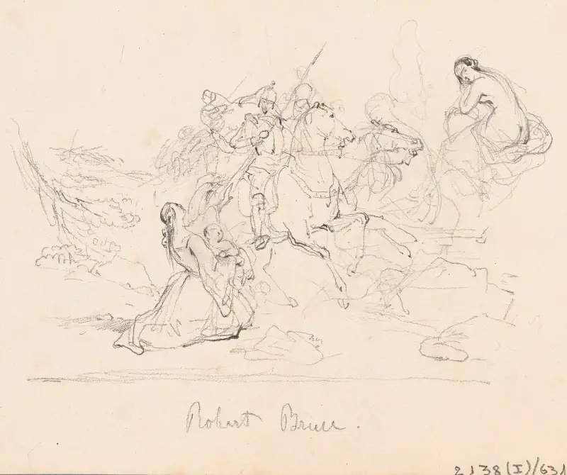 Historische Szene mit Robert Bruce von Nicaise De Keyser