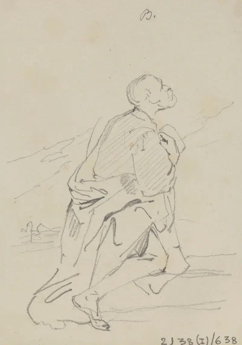Knästående figur av Nicaise De Keyser