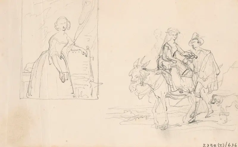 Porträtt av en kvinna och en figurgrupp av Nicaise De Keyser
