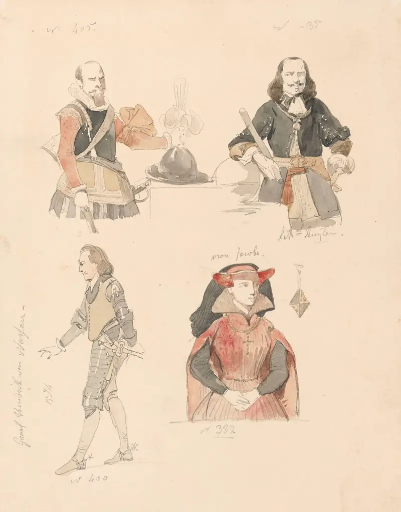 Bildnis eines Offiziers, Michiel Adriaensz. De Ruyter, Heinrich von Nassau-Dillenburg und Jacqueline, Gräfin von Hennegau von Nicaise De Keyser