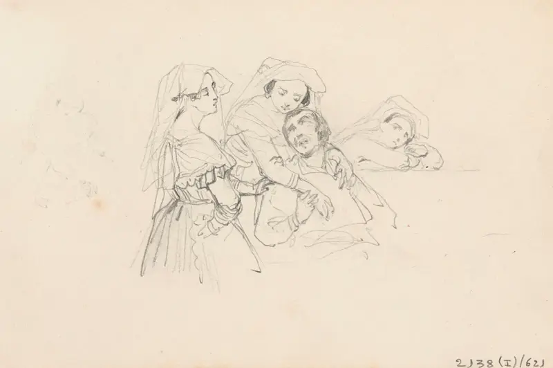 Szene mit einem Mann und drei Frauen von Nicaise De Keyser