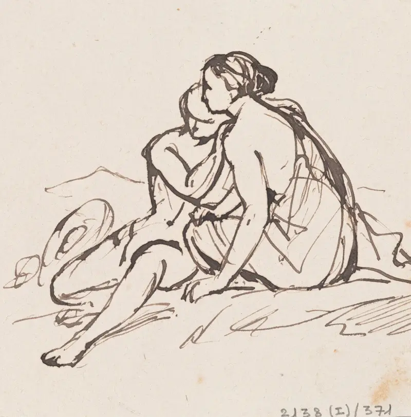 Sitzender Mann und Frau von Nicaise De Keyser