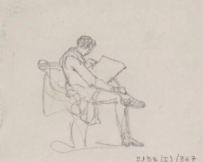 Sitzender lesender Mann von Nicaise De Keyser