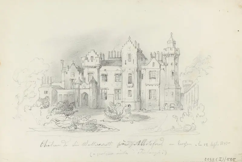 Sir Walter Scotts slott i Abbotsford, Skottland av Nicaise De Keyser