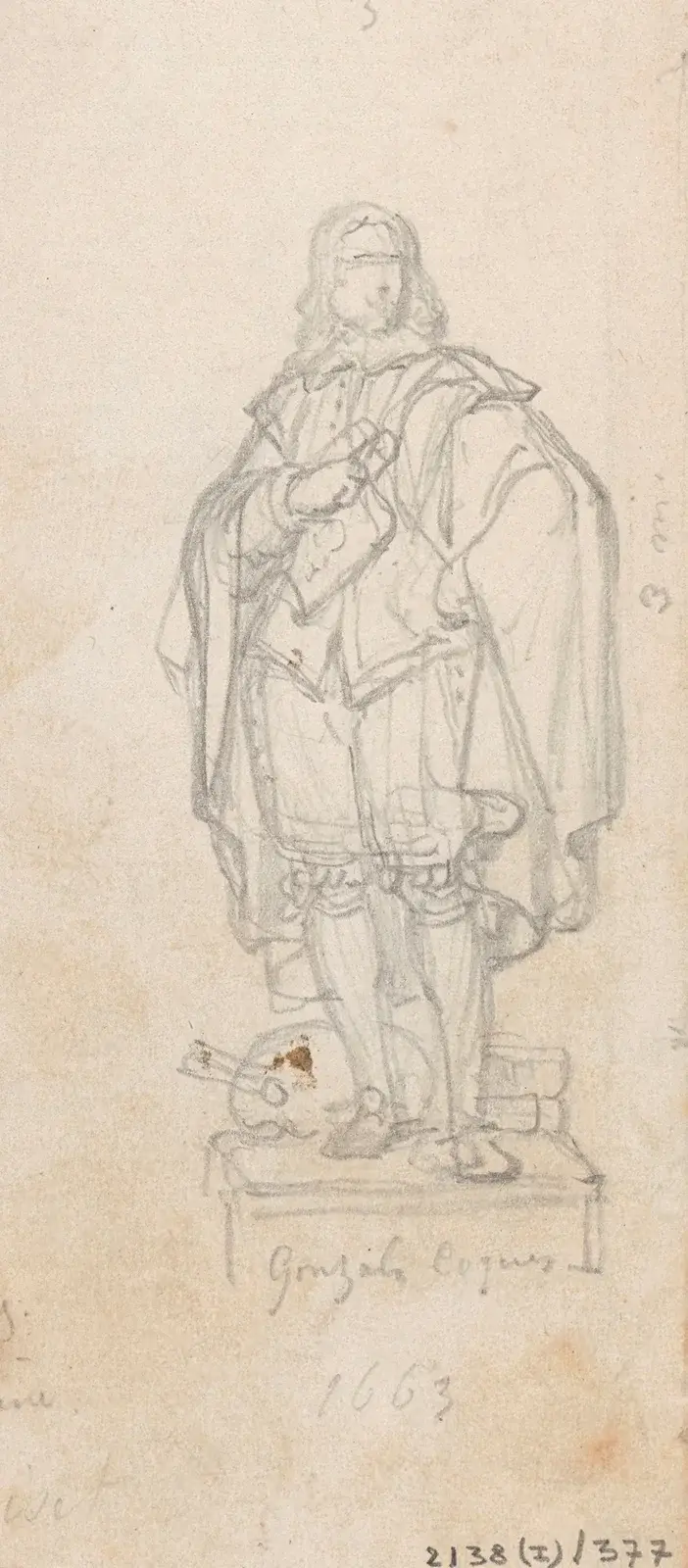 Statyn av målaren Gonzales Coques av Nicaise De Keyser