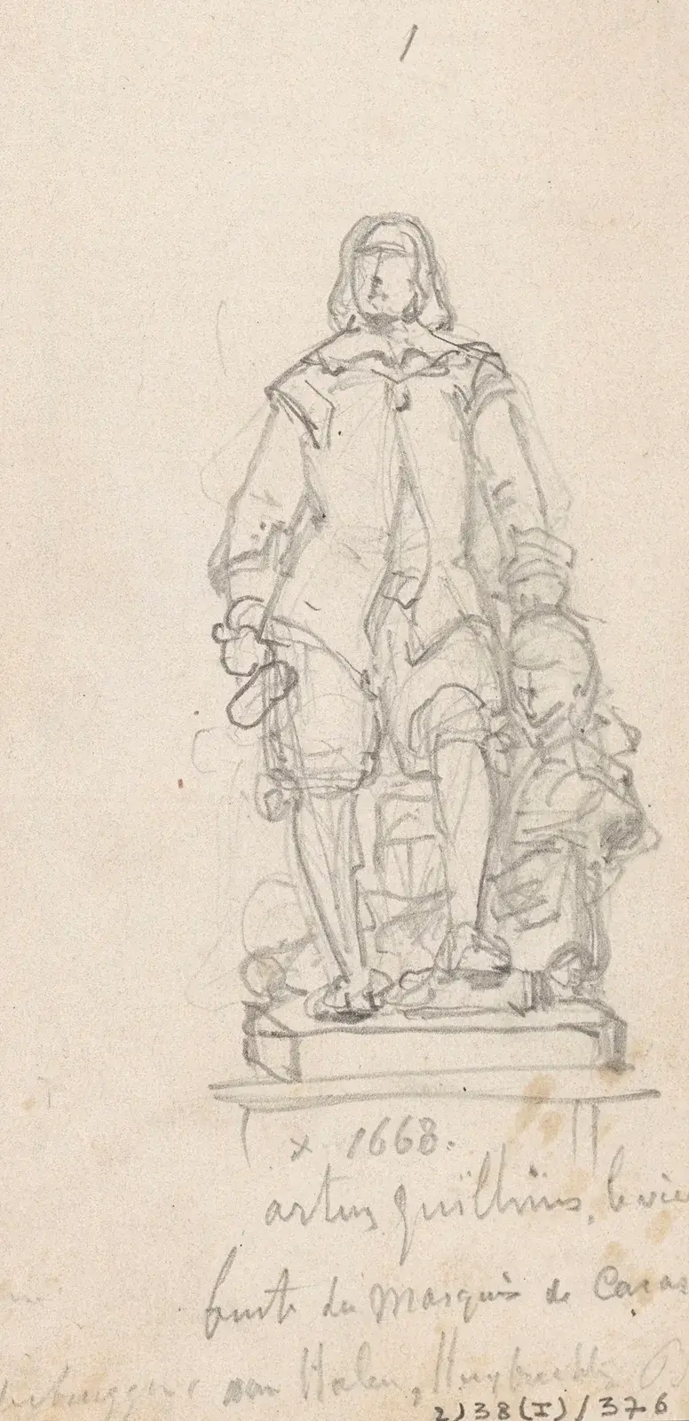 Statue des Bildhauers Artus Quellinus I mit der Büste des Marquis von Caracena von Nicaise De Keyser