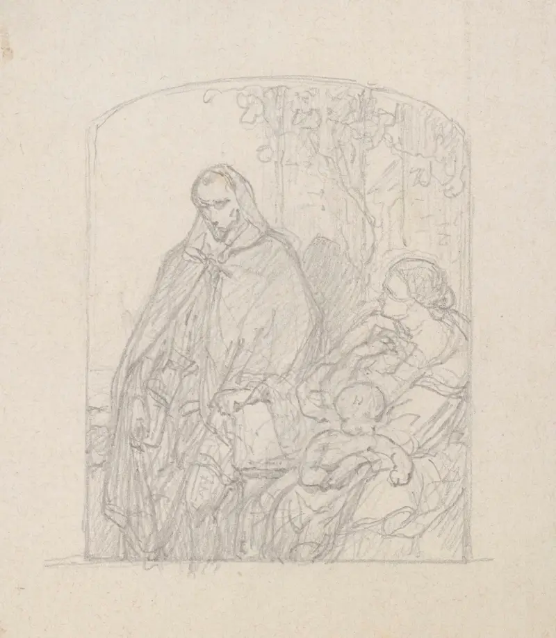 Torquato Tasso, als Hirte gekleidet, besucht seine Schwester Cornelia in Sorrent von Nicaise De Keyser