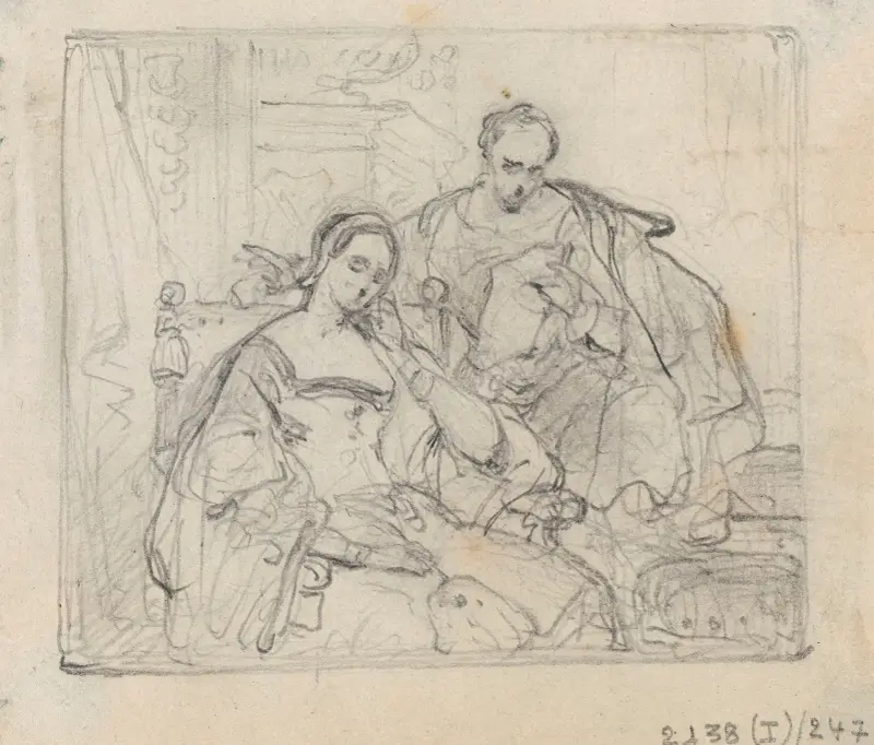 Torquato Tasso läser en dikt ur Det befriade Jerusalem för Leonora d’Este av Nicaise De Keyser