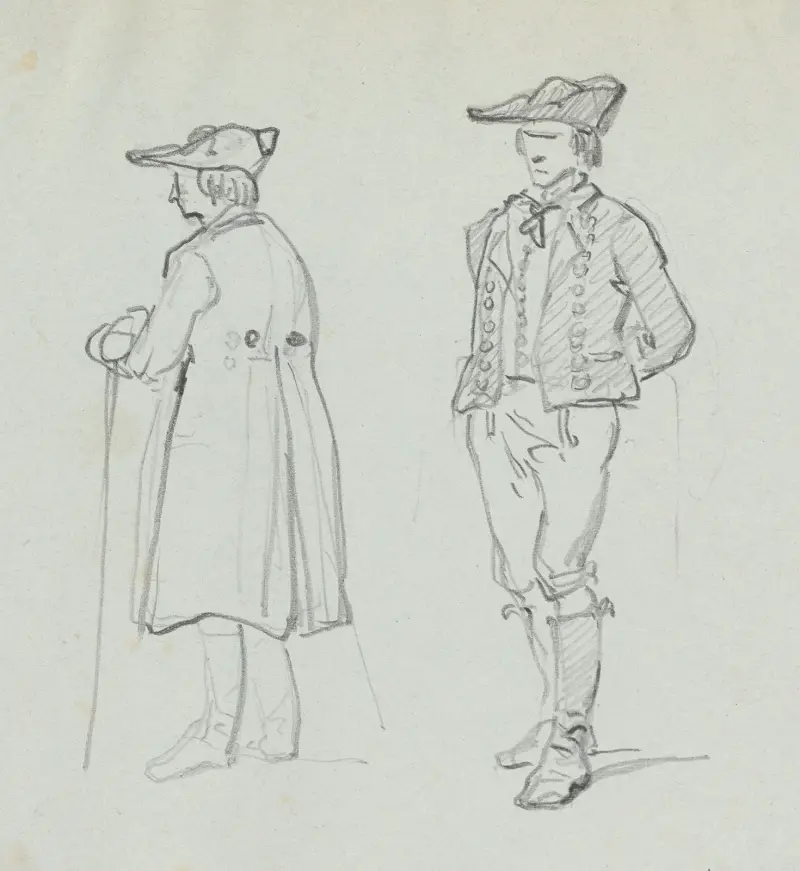 Zwei Kostümstudien – Nr. 1 von Nicaise De Keyser