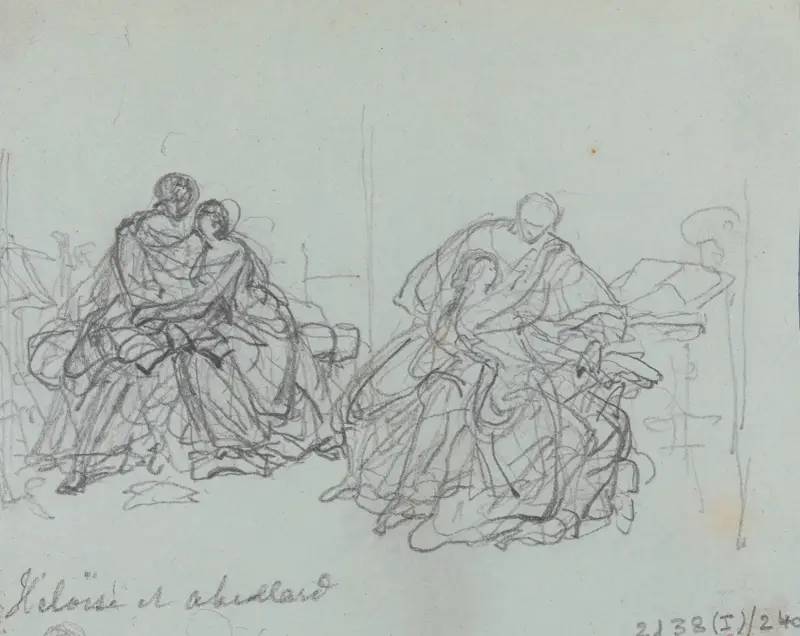 Två studier till ”Héloïse och Abélard” av Nicaise De Keyser