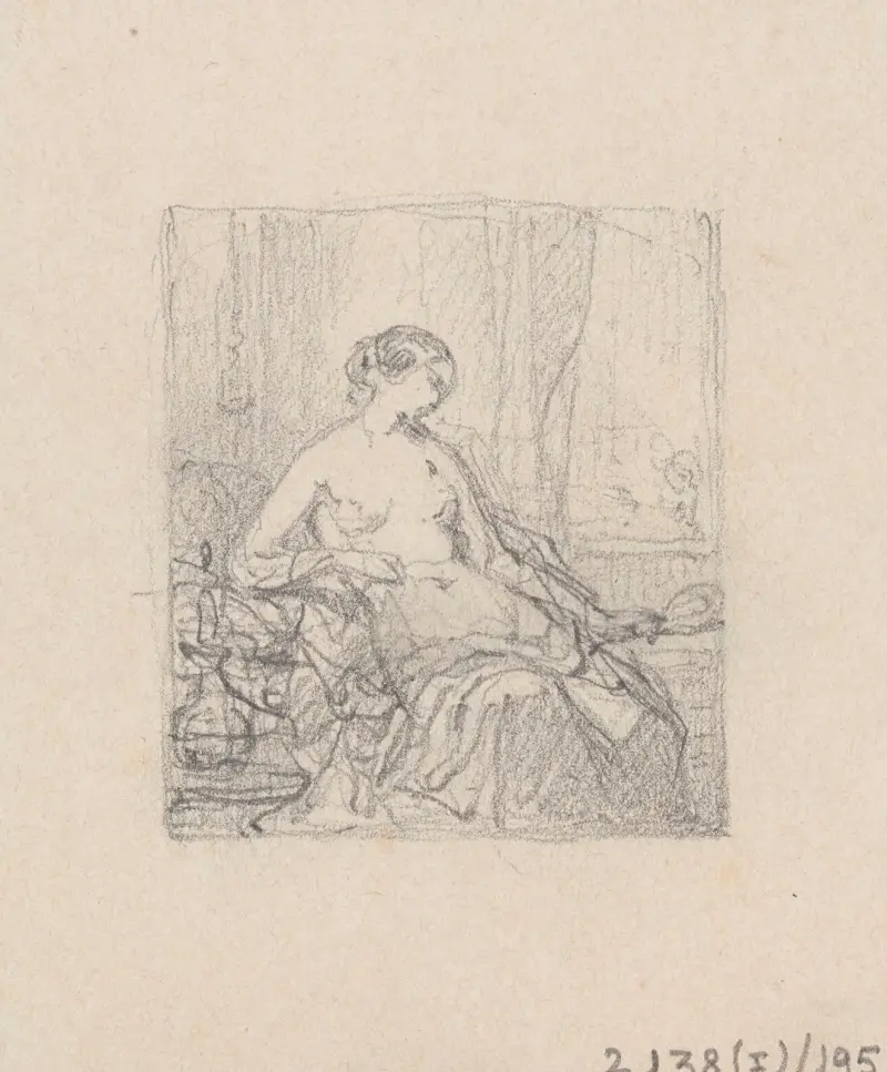 Kvinna med spegel av Nicaise De Keyser