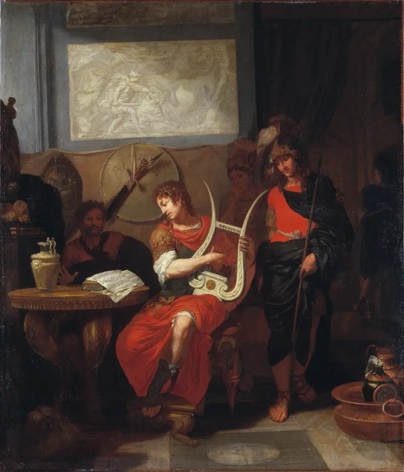 Achilles Playing the Lyre before Patrocles av Gerard de Lairesse
