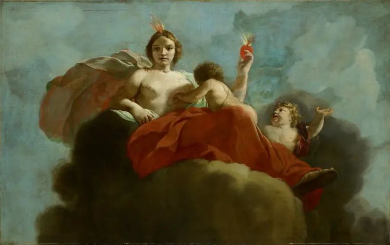 Caritas; allegorisk framställning av vården av spetälska och sinnessjuka av Gerard de Lairesse