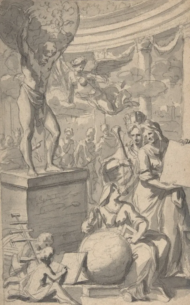 Design for a Frontispiece of a Title Page av Gerard de Lairesse
