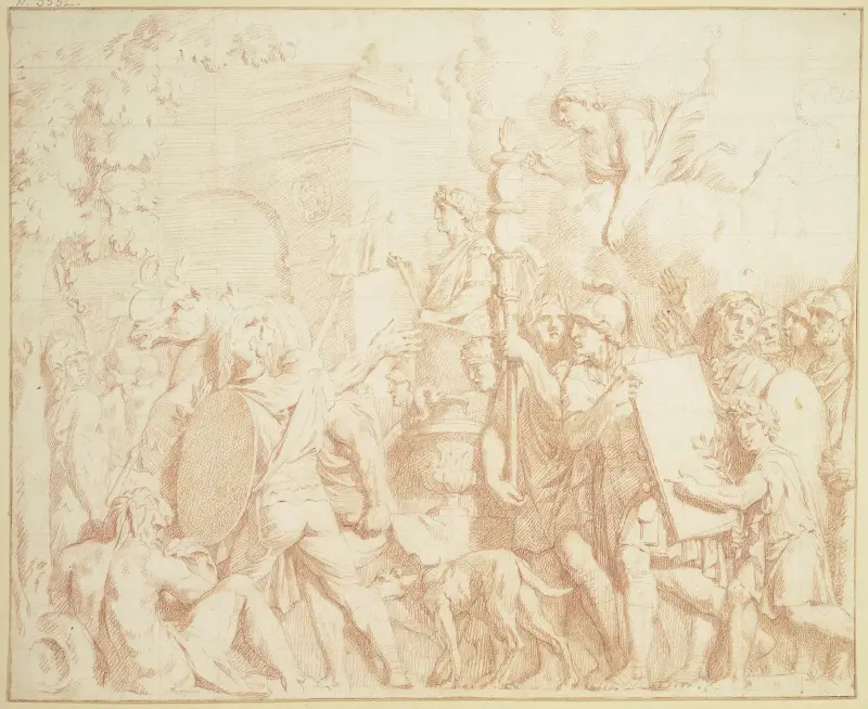 Ein Imperator zieht triumphierend in Rom ein av Gerard de Lairesse