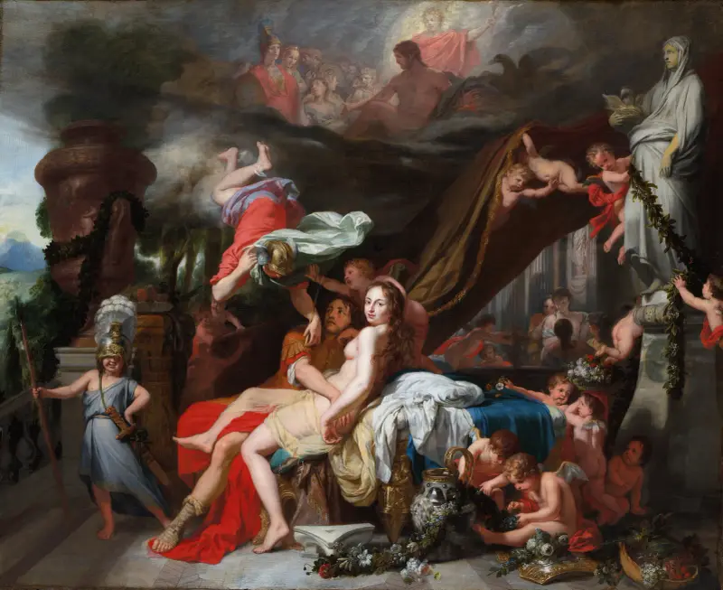 Hermes Ordering Calypso To Release Odysseus av Gerard de Lairesse