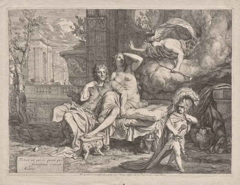 Mercurius befaller Calypso att låta Odysseus resa av Gerard de Lairesse