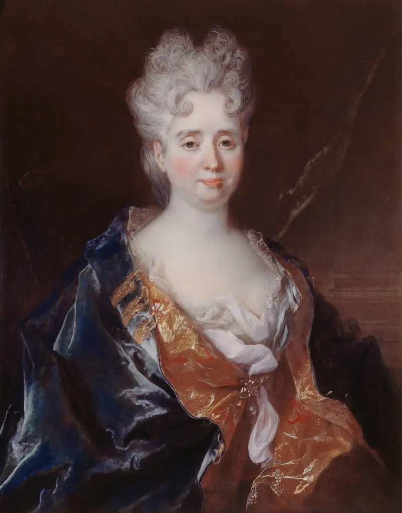 Porträtt av Anne-Thérèse de Marguenat de Courcelles, markisinna de Lambert (1647–1733) av Nicolas de Largillière