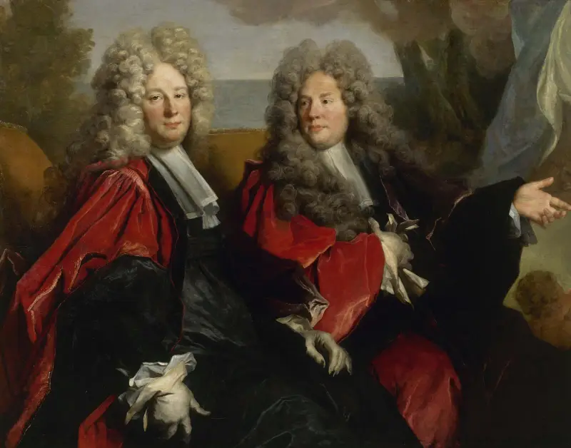 Portrait de deux échevins en fonction en 1702 av Nicolas de Largillière
