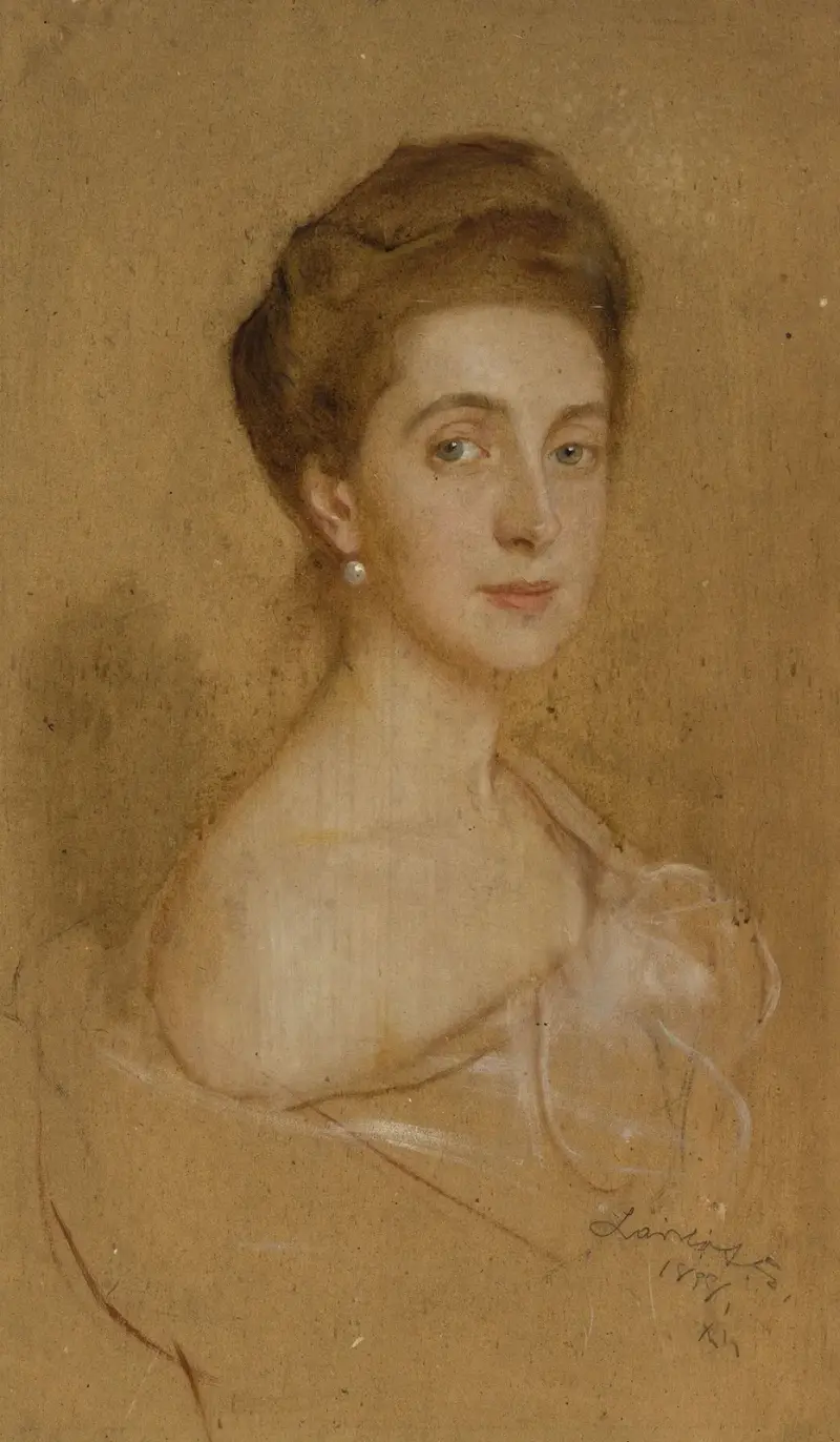 Portrait of a lady with a pearl av Philip Alexius de László