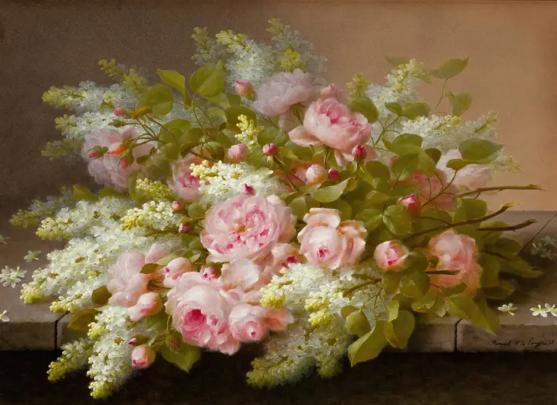 Martwa natura z kwiatami, Raoul M. De Longpré