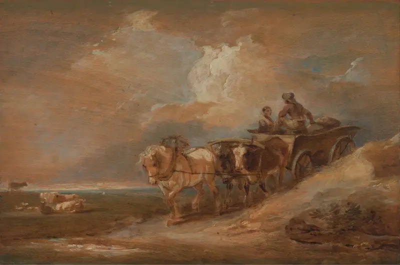 Landscape with Horse and Oxen Cart (1770 to 1780) av Philip James de Loutherbourg