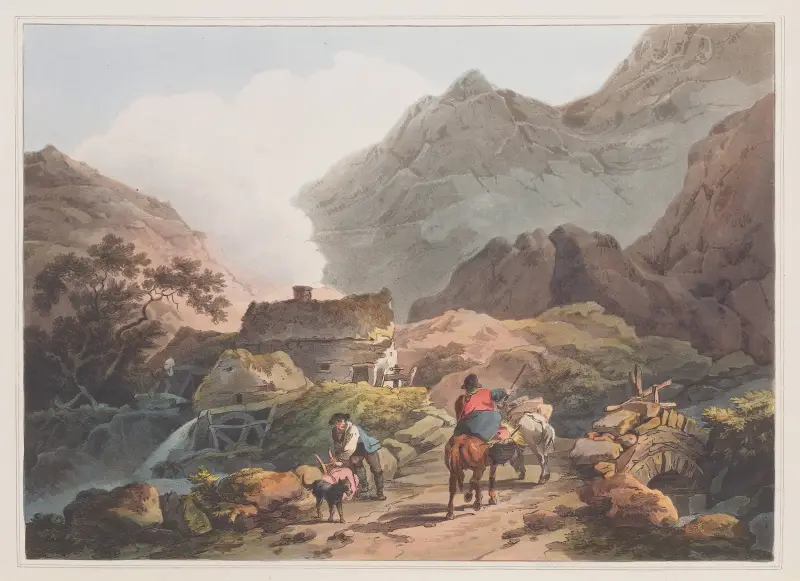 Melin y Nant. Near Snowdon av Philip James de Loutherbourg