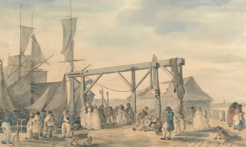 The Arrival of a Hoy at Margate av Philip James de Loutherbourg