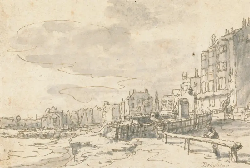 Stranden vid Brighton av Philip James de Loutherbourg