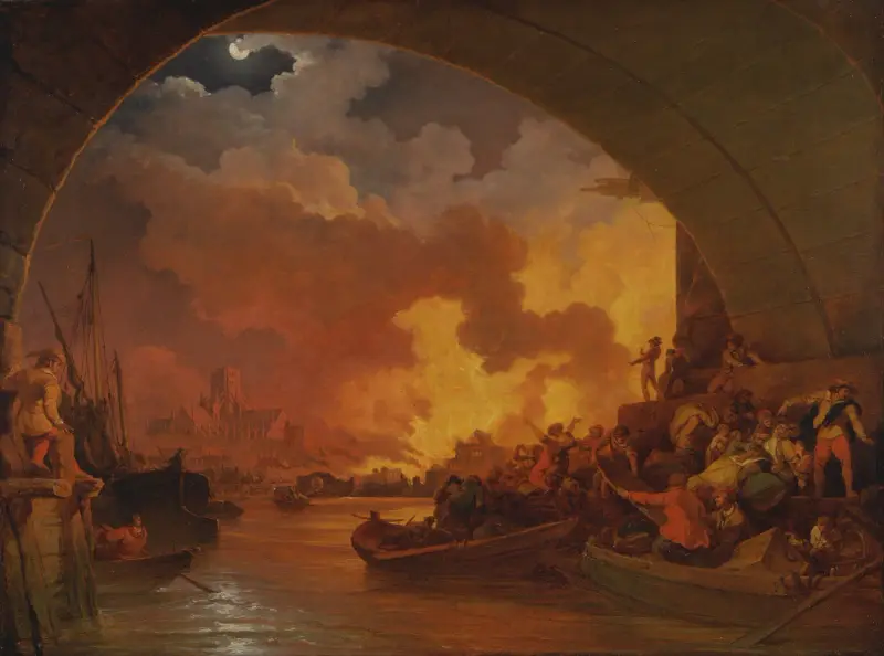 Der Große Brand von London von Philip James de Loutherbourg