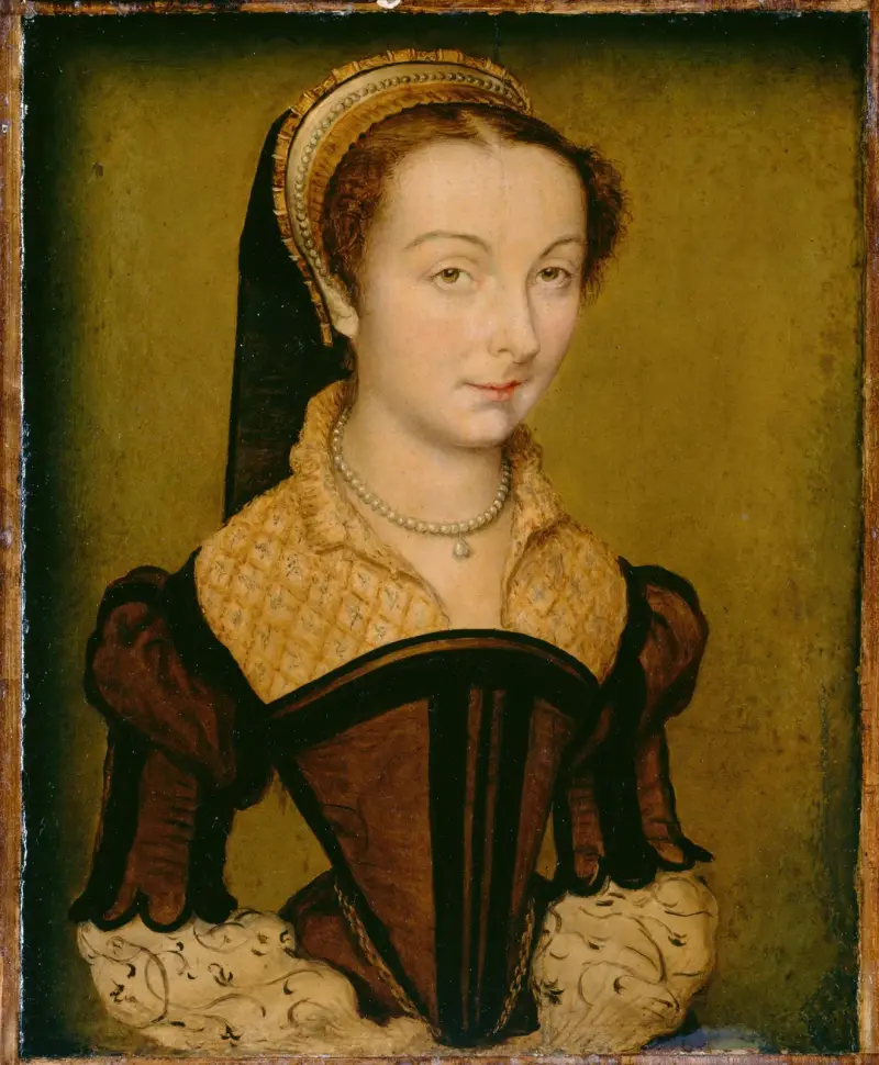 Portrait of Louise de Halluin, dame de Cipierre av Corneille de Lyon